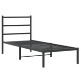 Vidaxl bedframe met hoofdbord metaal zwart 80x200 cm