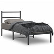 Vidaxl bedframe met hoofdbord metaal zwart 80x200 cm