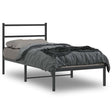 Vidaxl bedframe met hoofdbord metaal zwart 90x190 cm