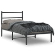 Vidaxl bedframe met hoofdbord metaal zwart 90x200 cm