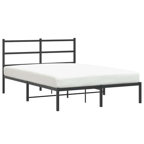 Vidaxl bedframe met hoofdbord metaal zwart 140x200 cm
