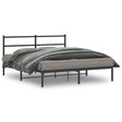 Vidaxl bedframe met hoofdbord metaal zwart 150x200 cm