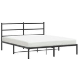 Vidaxl bedframe met hoofdbord metaal zwart 160x200 cm
