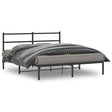 Vidaxl bedframe met hoofdbord metaal zwart 160x200 cm