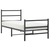 Vidaxl bedframe met hoofd- en voeteneinde metaal zwart 90x200 cm