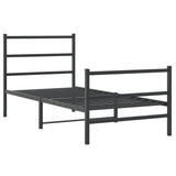 Vidaxl bedframe met hoofd- en voeteneinde metaal zwart 90x200 cm