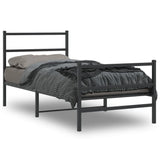 Vidaxl bedframe met hoofd- en voeteneinde metaal zwart 90x200 cm