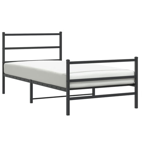 Vidaxl bedframe met hoofd- en voeteneinde metaal zwart 100x200 cm
