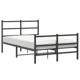 Vidaxl bedframe met hoofd- en voeteneinde metaal zwart 120x190 cm
