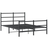 Vidaxl bedframe met hoofd- en voeteneinde metaal zwart 135x190 cm