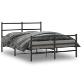 Vidaxl bedframe met hoofd- en voeteneinde metaal zwart 135x190 cm