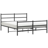 Vidaxl bedframe met hoofd- en voeteneinde metaal zwart 150x200 cm