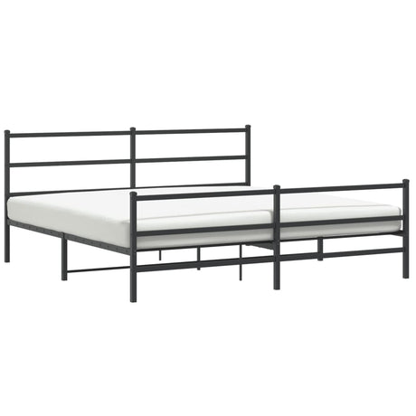 Vidaxl bedframe met hoofd- en voeteneinde metaal zwart 180x200 cm