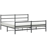 Vidaxl bedframe met hoofd- en voeteneinde metaal zwart 193x203 cm