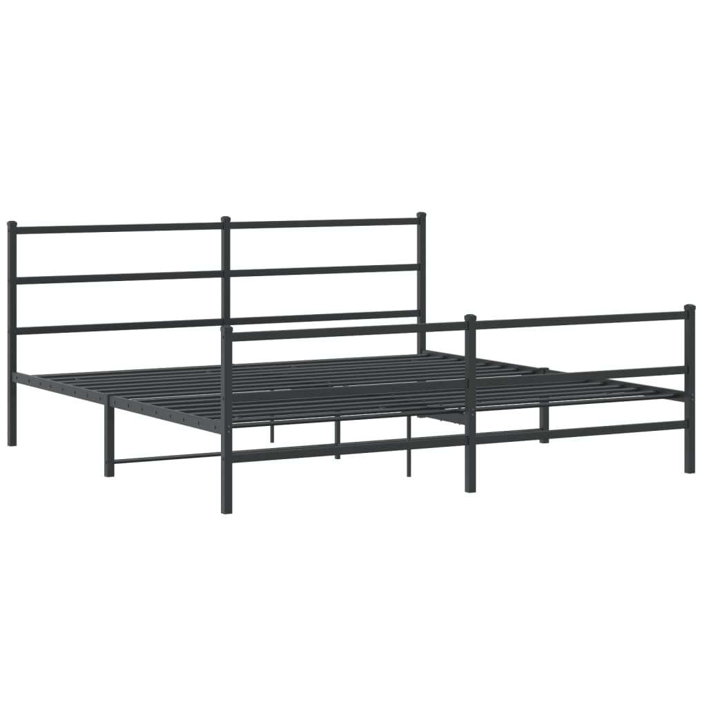 Vidaxl bedframe met hoofd- en voeteneinde metaal zwart 193x203 cm