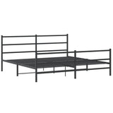 Vidaxl bedframe met hoofd- en voeteneinde metaal zwart 193x203 cm