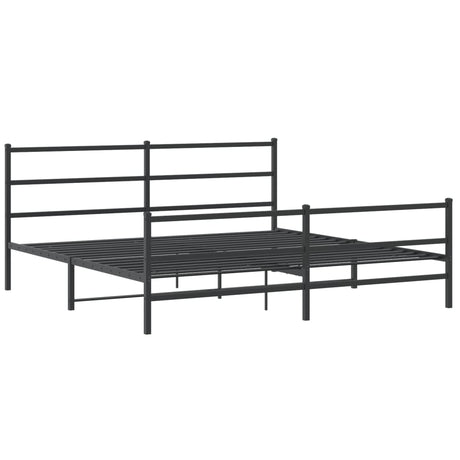 Vidaxl bedframe met hoofd- en voeteneinde metaal zwart 193x203 cm