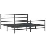 Vidaxl bedframe met hoofd- en voeteneinde metaal zwart 200x200 cm