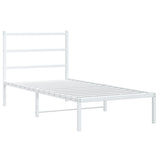 Vidaxl bedframe met hoofdbord metaal wit 90x200 cm
