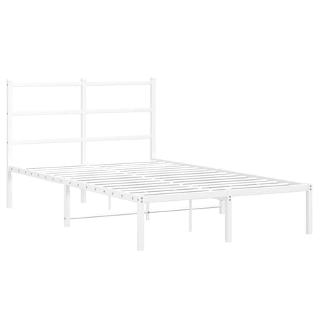 Vidaxl bedframe met hoofdbord metaal wit 120x190 cm
