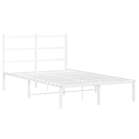 Vidaxl bedframe met hoofdbord metaal wit 120x200 cm