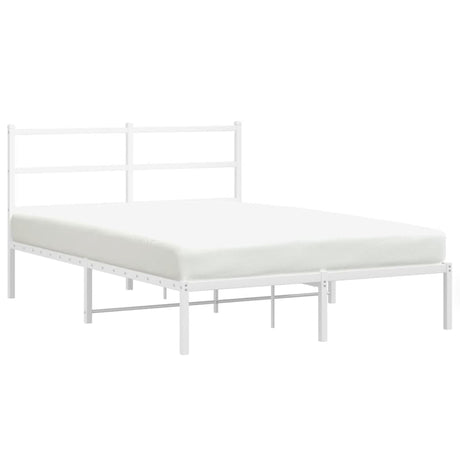 Vidaxl bedframe met hoofdbord metaal wit 140x190 cm