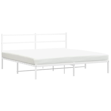 Vidaxl bedframe met hoofdbord metaal wit 180x200 cm