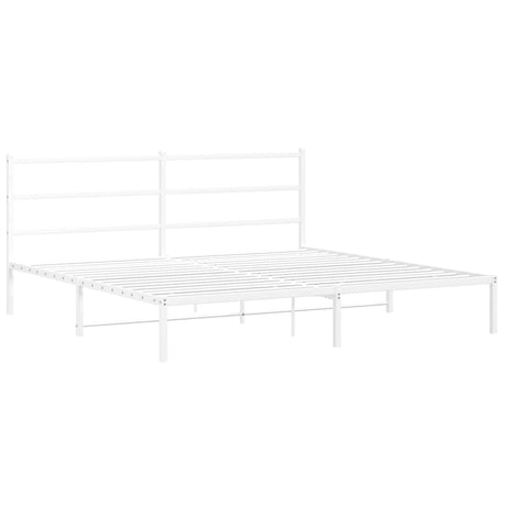 Vidaxl bedframe met hoofdbord metaal wit 180x200 cm