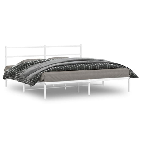 Vidaxl bedframe met hoofdbord metaal wit 180x200 cm