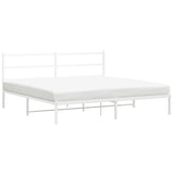 Vidaxl bedframe met hoofdbord metaal wit 183x213 cm