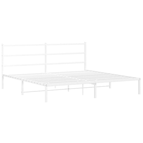 Vidaxl bedframe met hoofdbord metaal wit 193x203 cm