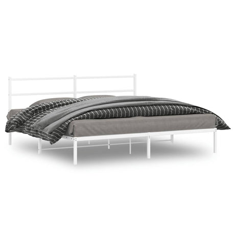 Vidaxl bedframe met hoofdbord metaal wit 193x203 cm