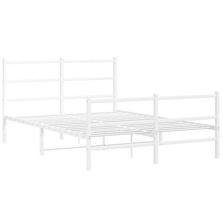 Vidaxl bedframe met hoofd- en voeteneinde metaal wit 140x190 cm