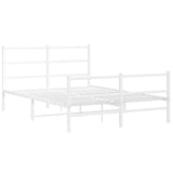 Vidaxl bedframe met hoofd- en voeteneinde metaal wit 140x200 cm