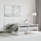 Vidaxl bedframe met hoofd- en voeteneinde metaal wit 140x200 cm