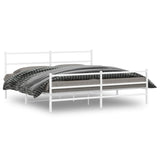 Vidaxl bedframe met hoofd- en voeteneinde metaal wit 193x203 cm