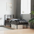 Vidaxl bedframe met hoofdbord metaal zwart 75x190 cm