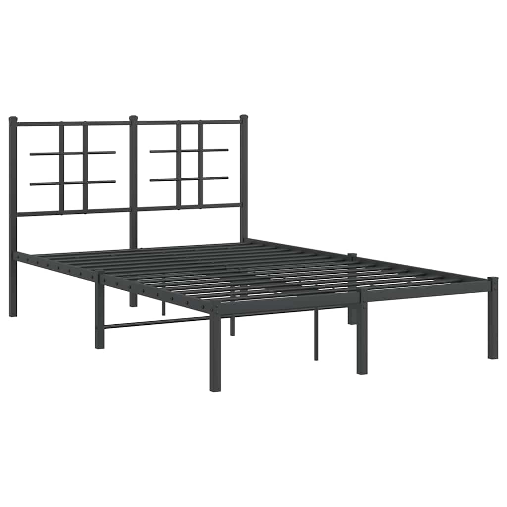 Vidaxl bedframe met hoofdbord metaal zwart 120x200 cm
