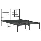 Vidaxl bedframe met hoofdbord metaal zwart 120x200 cm