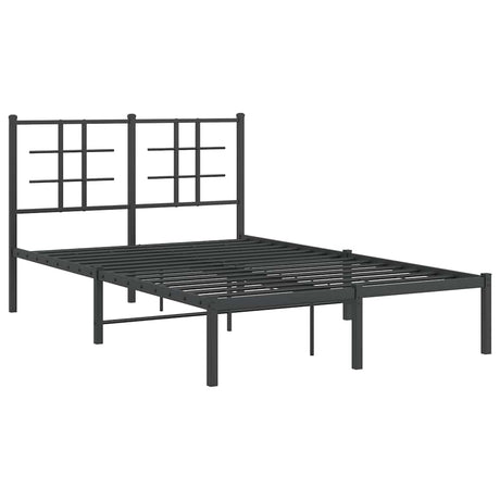 Vidaxl bedframe met hoofdbord metaal zwart 120x200 cm