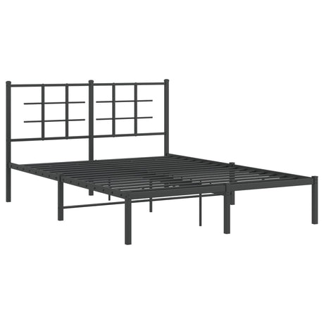 Vidaxl bedframe met hoofdbord metaal zwart 140x200 cm