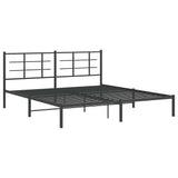 Vidaxl bedframe met hoofdbord metaal zwart 183x213 cm