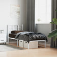 Vidaxl bedframe met hoofdbord zonder matras metaal wit 75x190 cm
