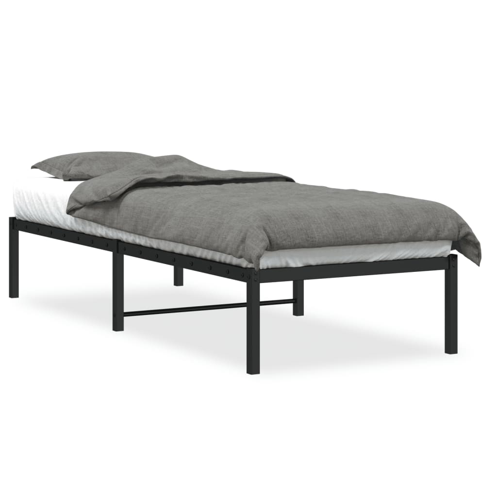 Vidaxl bedframe metaal zwart 75 x 190 cm