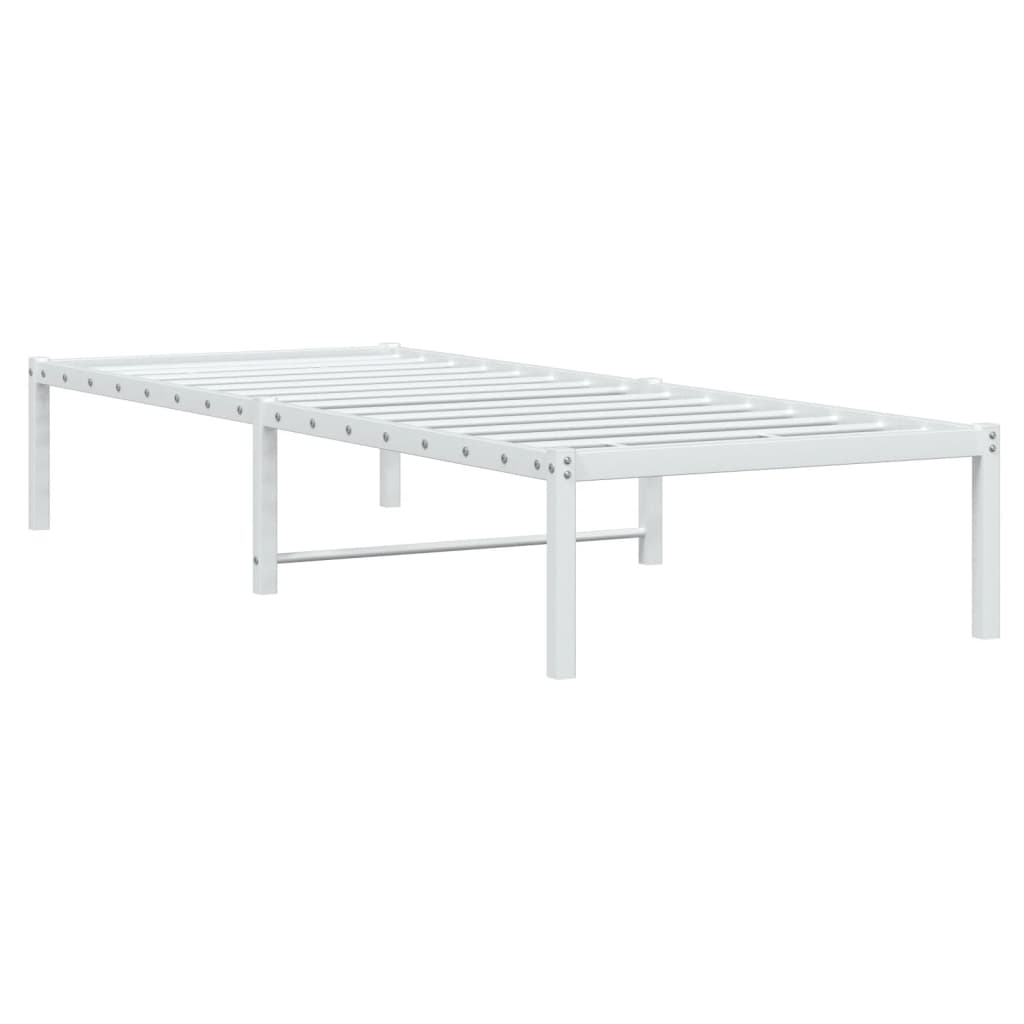 Vidaxl bedframe metaal wit 75 x 190 cm