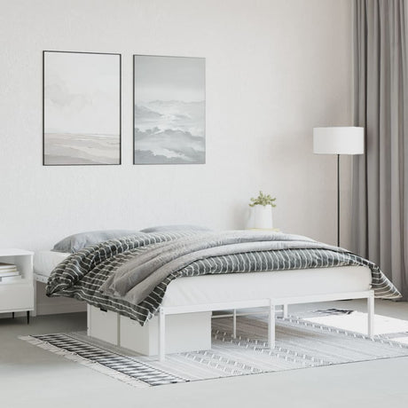 Vidaxl bedframe metaal wit 150x200 cm
