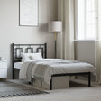 Vidaxl bedframe met hoofdbord metaal zwart 90x190 cm