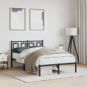 Vidaxl bedframe met hoofdbord metaal zwart 120x190 cm