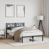 Vidaxl bedframe met hoofdbord metaal zwart 120x200 cm