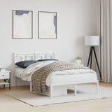 Vidaxl bedframe met hoofdbord metaal wit 120x200 cm